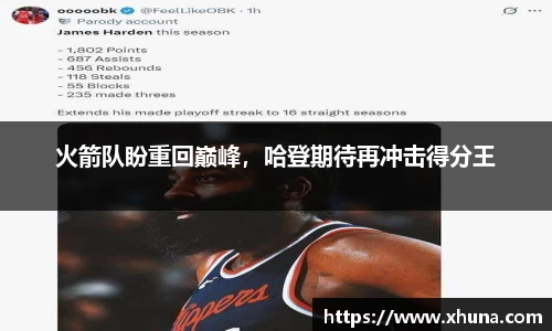 火箭队盼重回巅峰，哈登期待再冲击得分王
