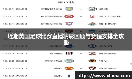 近期英国足球比赛直播精彩回顾与赛程安排全攻略